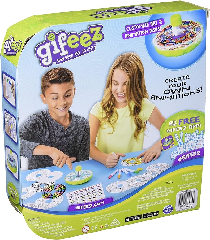 Gifeez, Spinning GIF Art Studio, Creates Over 30 Custom Animations, for Kids Aged 6 and up