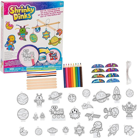 Just Play Shrinky Dinks Out of This World 51-piece Arts and Crafts Kit, Kids Toys for Ages 3 Up, Medium