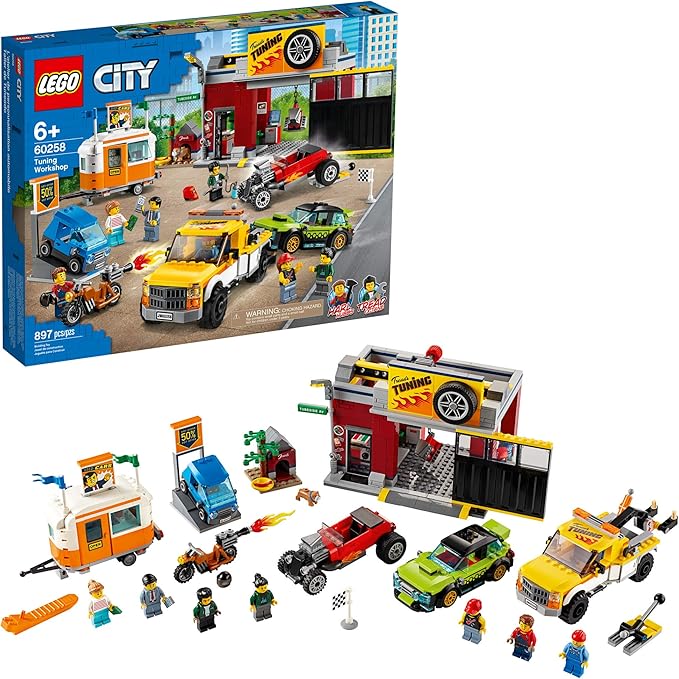 LEGO City Toy Car Garage 60258, Cool Building Set for Kids (897 Pieces)