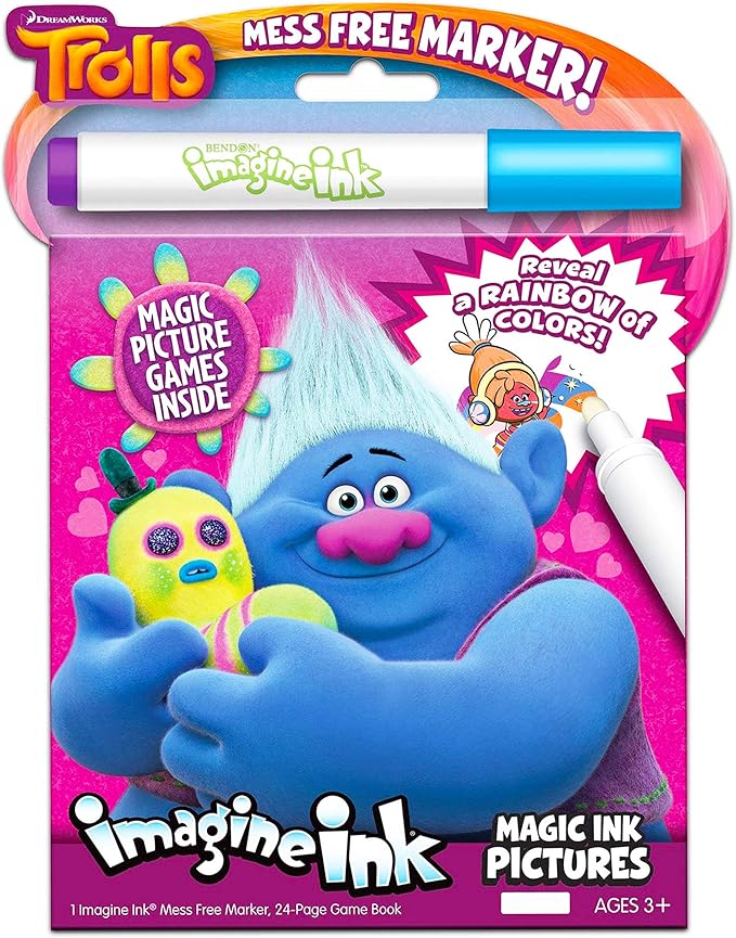 Imagine Ink No Mess Coloring Book Super Set ~ Bundle Includes 3 No Mess Magic Ink Activity Books Featuring Trolls, Minions, and Disney Junior (Imagine Ink Coloring Books).