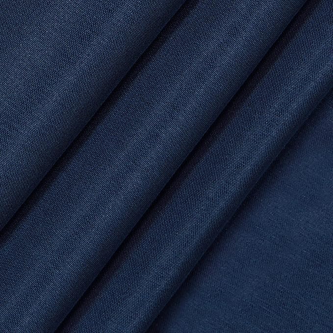 Eclipse Fresno Modern Blackout Thermal Rod Pocket Window Curtain for Bedroom (1 Panel), 52" x 84", Dark Blue
