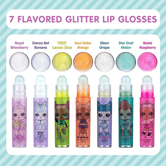 L.O.L. Surprise! Party Favors - 7PC Lip Gloss Canister with Bonus Stickers Party favor