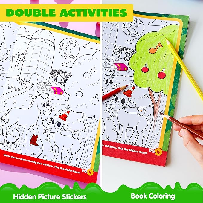 JOYIN 3 Pcs Activity Books for Kids, Make a Face Reusable Stickers, Hidden Pictures Books, Travel Toys for Boys Girls