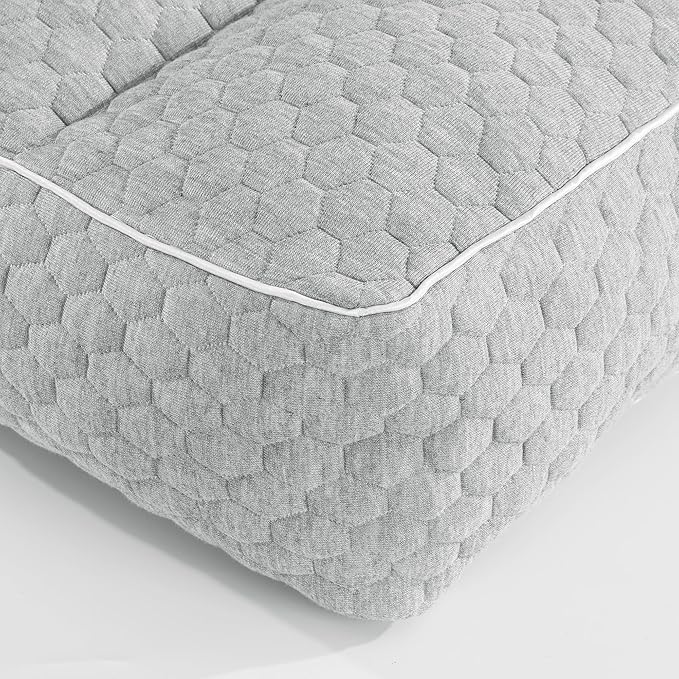 HOMBYS Shredded Memory Foam Knee Pillow for Side Sleepers, 5.5" Height Pillow Between Legs Spine & Relieves Pressure Hip & Leg Elevation, Supportive Pillow for Pregnancy, Sciatica,Light Grey