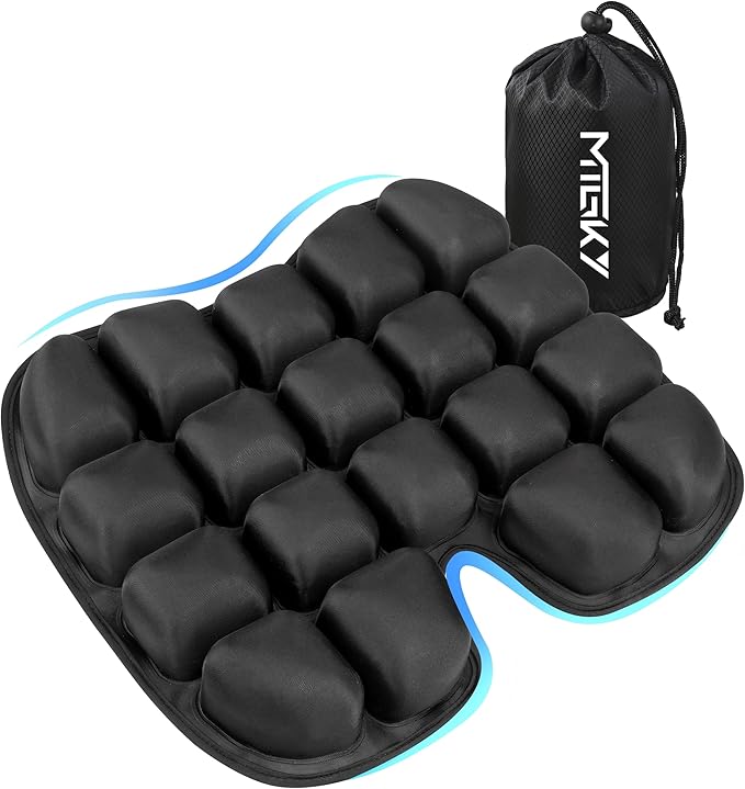 Upgrade Travel Seat Cushion for Airplane,Portable&Adjustable Air Seat Cushion,Coccyx Tailbone Pain Relief Chair Pad,Inflatable Cushion for Wheelchair, Travel,Driving,Office Work