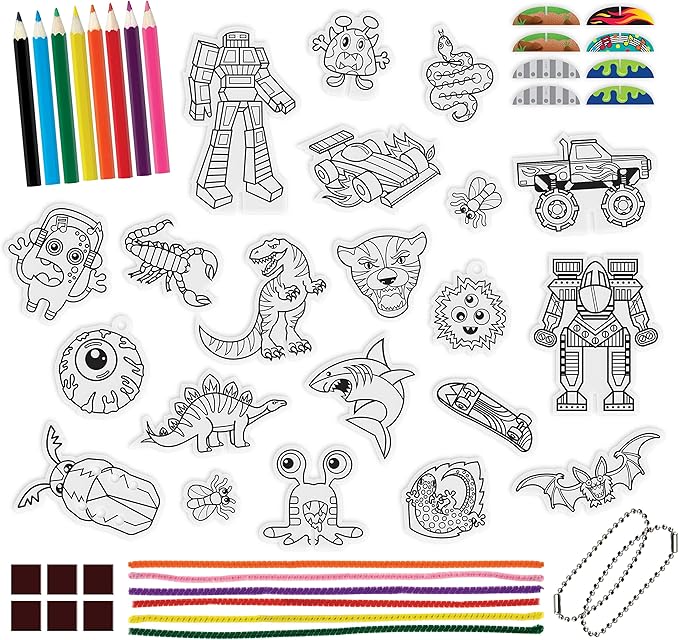 Just Play Shrinky Dinks Cool Stuff Activity Set, 51-piece set, Kids Art and Craft Activity Set, Kids Toys for Ages 5 Up