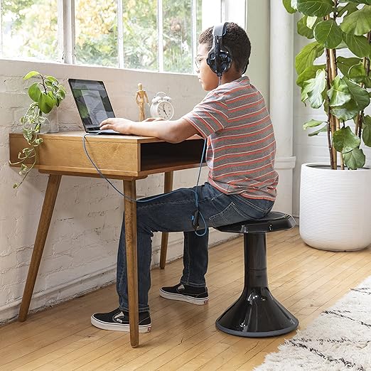 ECR4Kids ACE Active Core Engagement Wobble Stool, 18-Inch Seat Height, Flexible Seating, Black