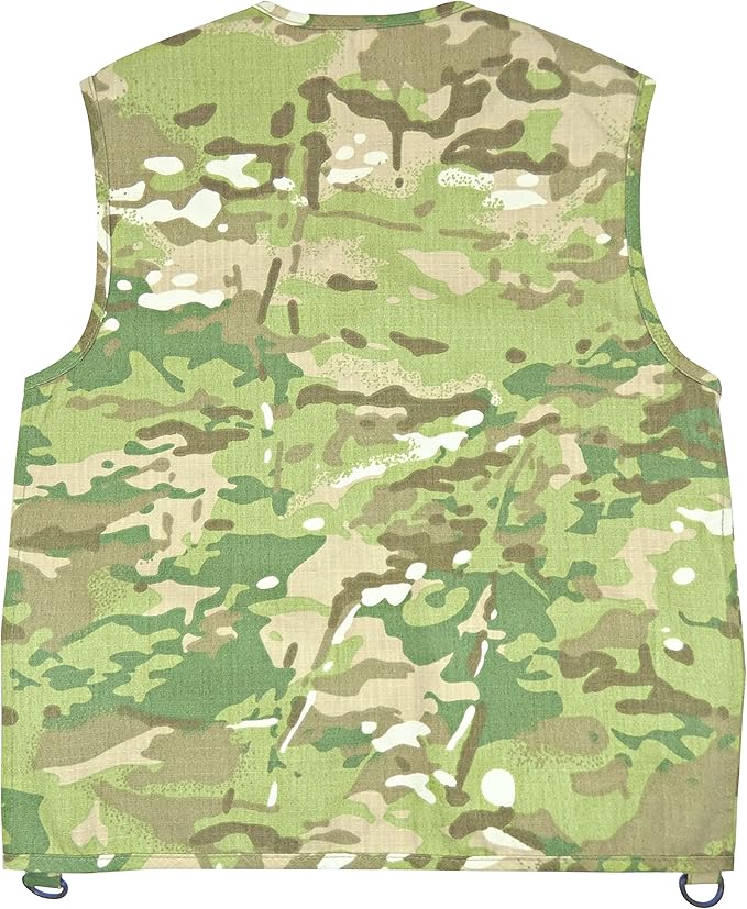 Kids Cargo Vest Set Camouflage Vest and Hat Youth S/M Fits Kids Size 4-7 (Camouflage (Hat and Vest), Small/Medium)