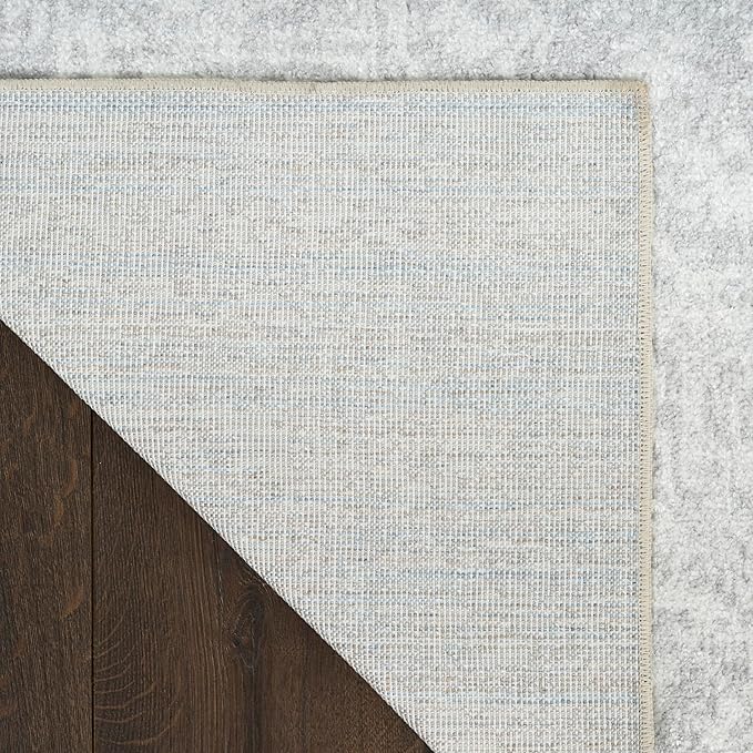 Nourison Astra Machine Washable Grey 5'3" x 7' Area Rug - Easy Cleaning, Non Shedding, Bed Room, Living Room, Dining Room, Kitchen (5' x 7')