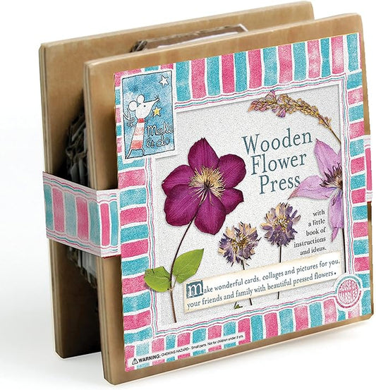 House of Marbles Retro Family Fun Wooden Flower Press Kit for Children Who Love DIY Nature Gifts, for Dried Pressed Flowers, to Preserve Your Favourite Colorful Flora