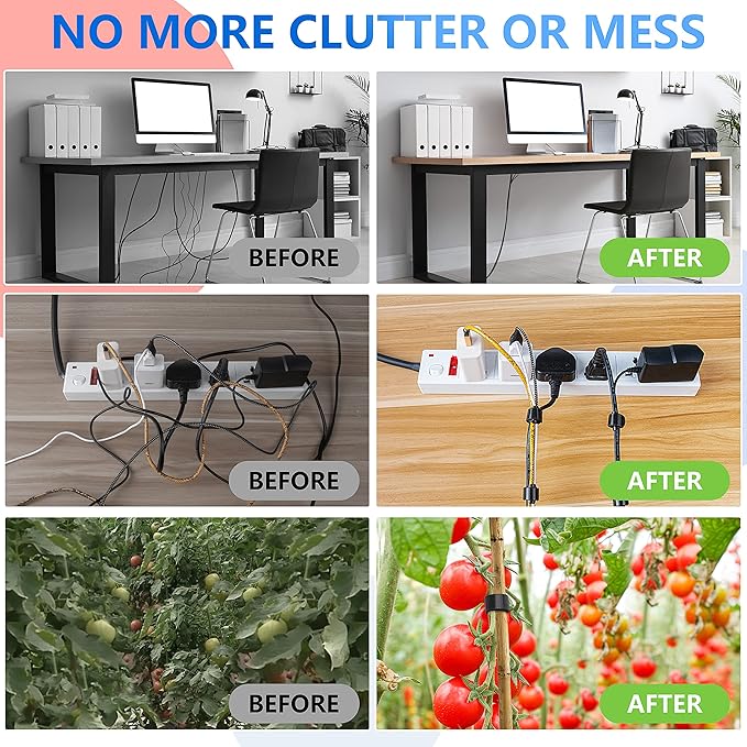 120 PCS 5/6/8 Inch Cord Wraps for Charging Cords – Data Cable Organizer Ties – Reusable Cable Ties – Electrical Wire Straps, Black