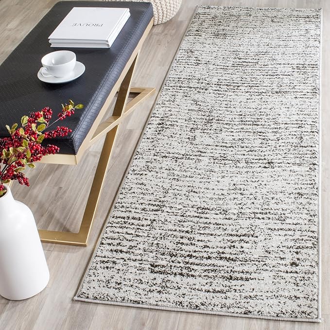 SAFAVIEH Adirondack Collection Accent Rug - 3' x 5', Ivory & Silver, Modern Abstract Design, Non-Shedding & Easy Care, Ideal for High Traffic Areas in Entryway, Living Room, Bedroom (ADR117B)