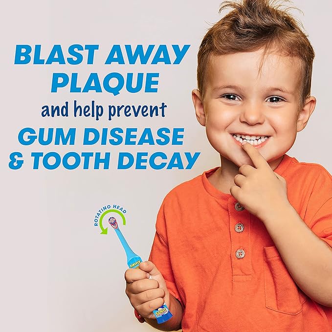 FIREFLY Clean N' Protect, Sonic The Hedgehog Toothbrush with 3D hygienic Cover, Premium Soft Bristles, Anti-Slip Grip Handle, Battery Included, Ages 3+, (Pack of 2)