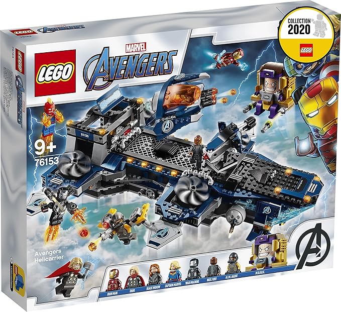 Super Heroes Lego 76153 Marvel Avengers Helicarrier Toy with Iron Man, Thor & Captain Marvel, Series