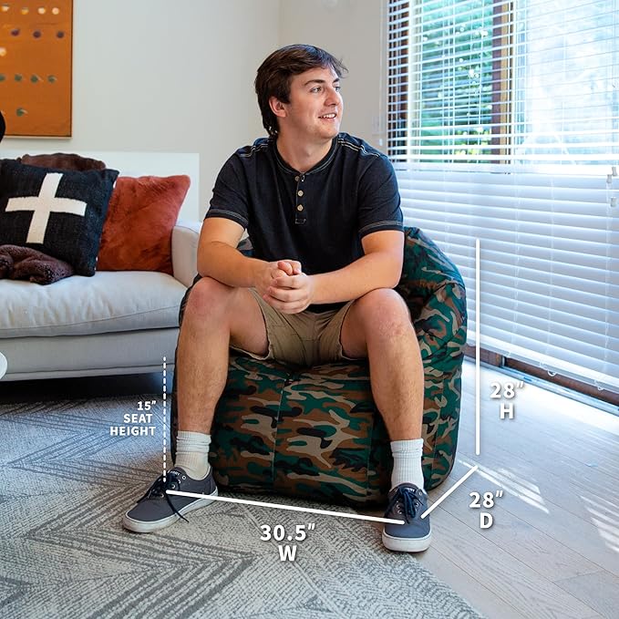 Big Joe Milano Smartmax Green Woodland Camo Beanbag Chair