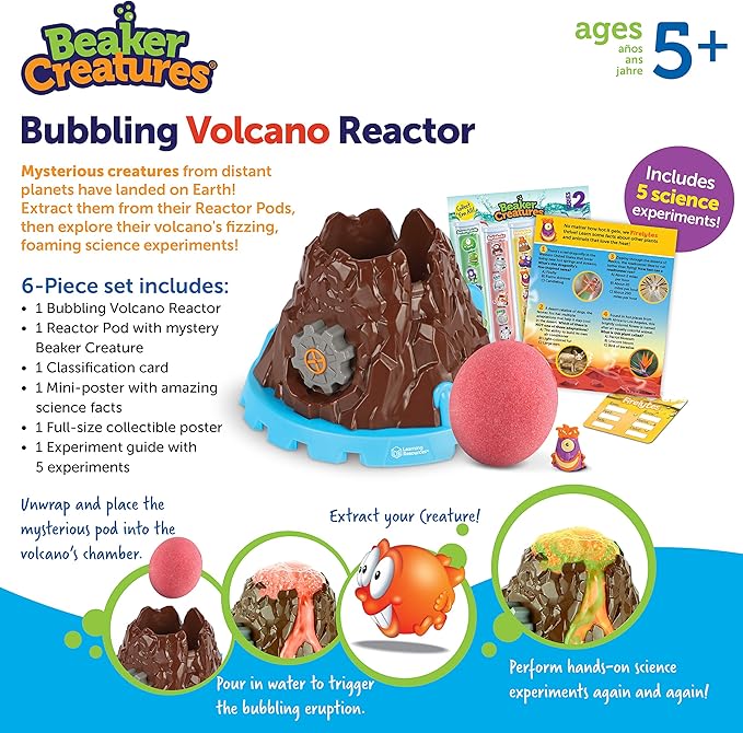 Learning Resources Beaker Creatures Bubbling Volcano Reactor - Ages 5+ Science Kits for Kids, STEM Toys for Kids, Fun Science Experiments for Kids