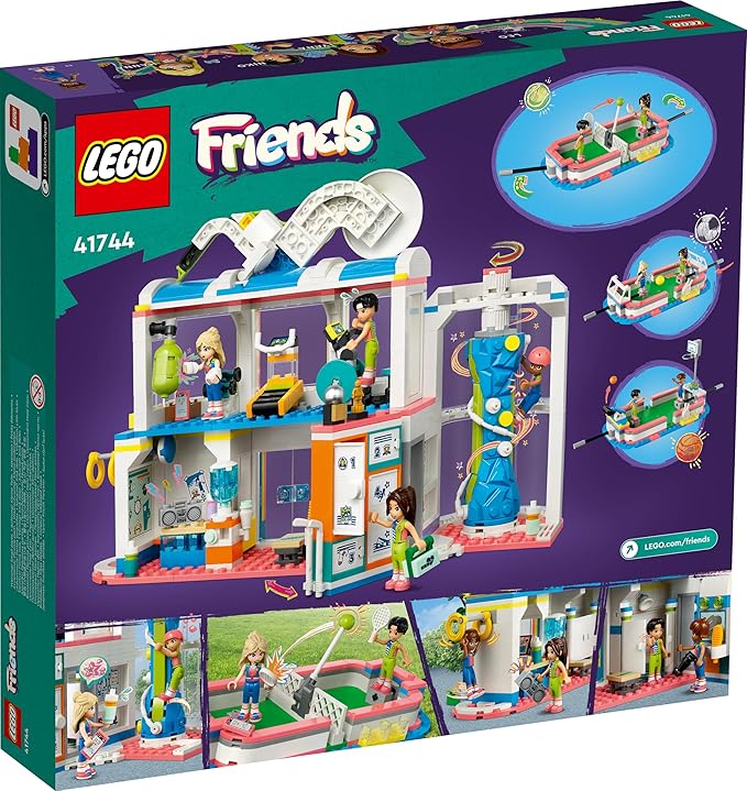 LEGO Friends Sports Center with Football, Basketball, Tennis and Climbing Wall, 4 Mini Dolls, Gifts and Toys by Heartlake City 41744