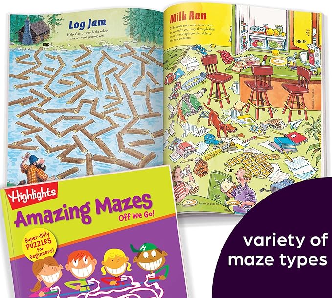 Highlights Amazing Mazes Beginner Maze Books for Kids Ages 3-6, 144 Pages, 2-Pack of Activity Books for Kids, Screen Free Fun and Challenging Mazes for Kids