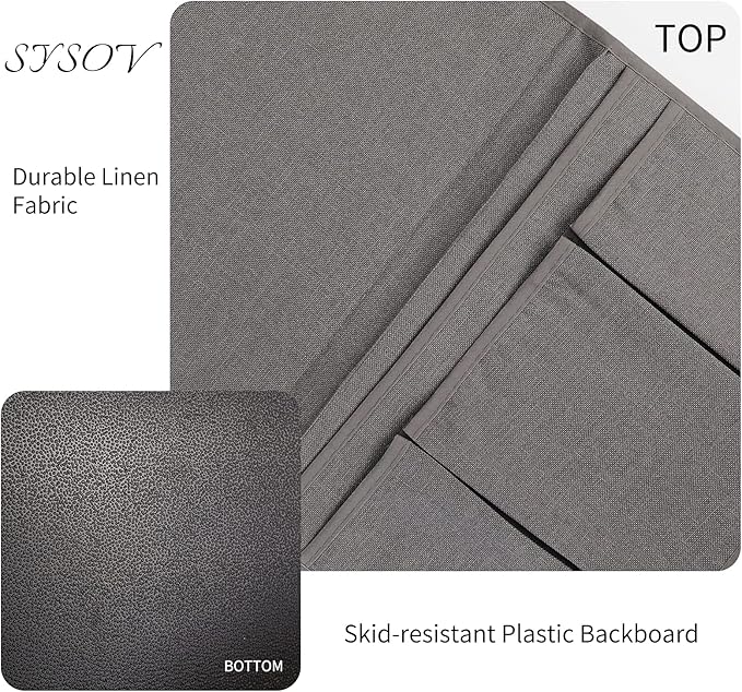 Bedside Caddy Bedside Storage Organizer Magazine Phone Tablet iPad Remote Holder, Organizer Caddy for Home College Dorm Bed, Sofa, Bunk Bed (Grey)