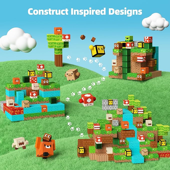 GobiDex Magnetic Blocks Kids Building Toys for Boys Girls 3+, Game-Based Build MagWonder with Magnet Construction Toys, Upgraded STEM Sensory Gift for Christmas Birthday