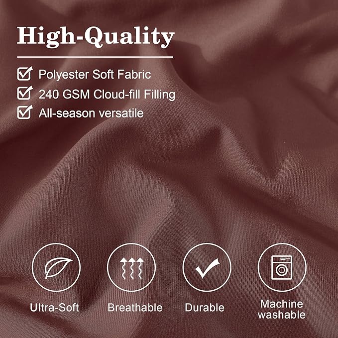 Monbix King Size Comforter Set - 7 Pieces Bed in a Bag King, Dark Red Bedding Sets with Comforter, All Seasons Comforter Bed Set with Sheets, Pillowcases & Shams