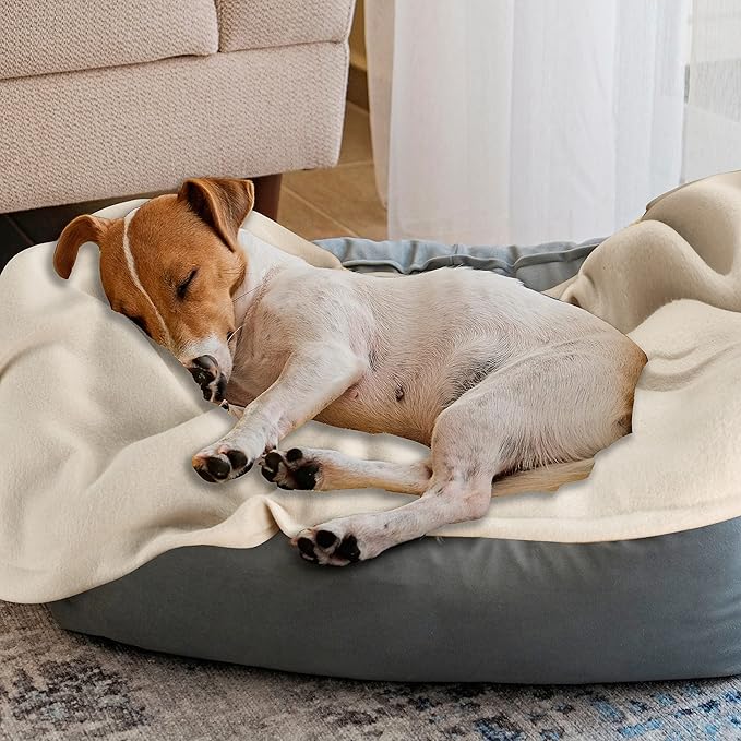 Fleece Throw Blanket Bulk Fleece Blankets Solid Lightweight Warm Soft Cozy Pet-Friendly for Home Bed Sofa Couch Dorm Office Wedding Gifts Travel Airplane for Seasons (Beige, Pack of 6-50x60 Inches)