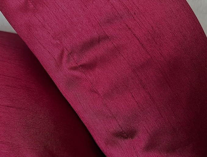 Aiking Home 20x20 Inches Faux Silk Square Throw Pillow Cover, Zipper Closure, Burgundy (Set of 2)