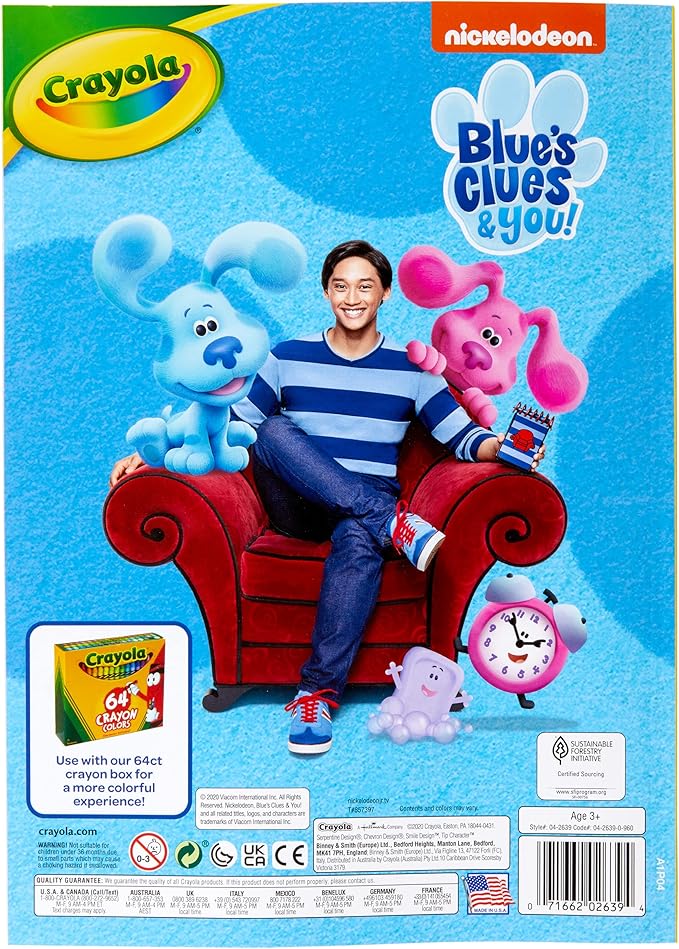 Crayola Blues Clues Coloring Book with Stickers, Gift for Kids, 96 Pages, Ages 3, 4, 5, 6