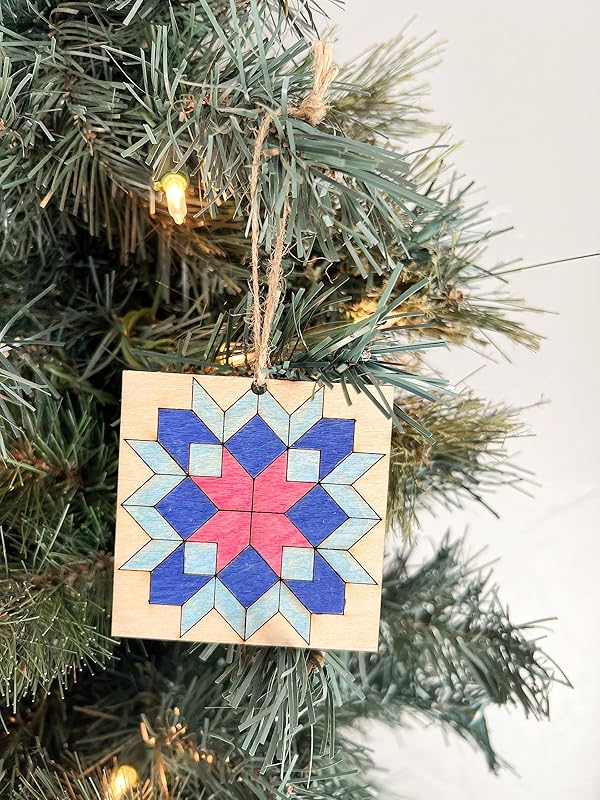 Floral Unfinished Barn Quilt Square Wooden Sign DIY Craft Kits to Paint for Adults, Garden Country Decor Canvas Quilts Painting Blocks (6 inches, Large Flower) AVTRBoutique