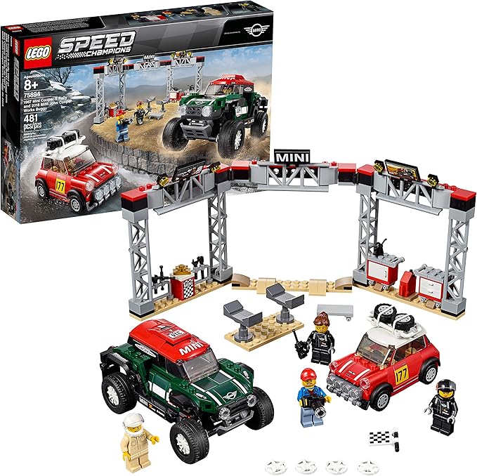 LEGO Speed Champions 1967 Mini Cooper S Rally and 2018 Mini John Cooper Works Buggy 75894 Building Kit (481 Pieces)