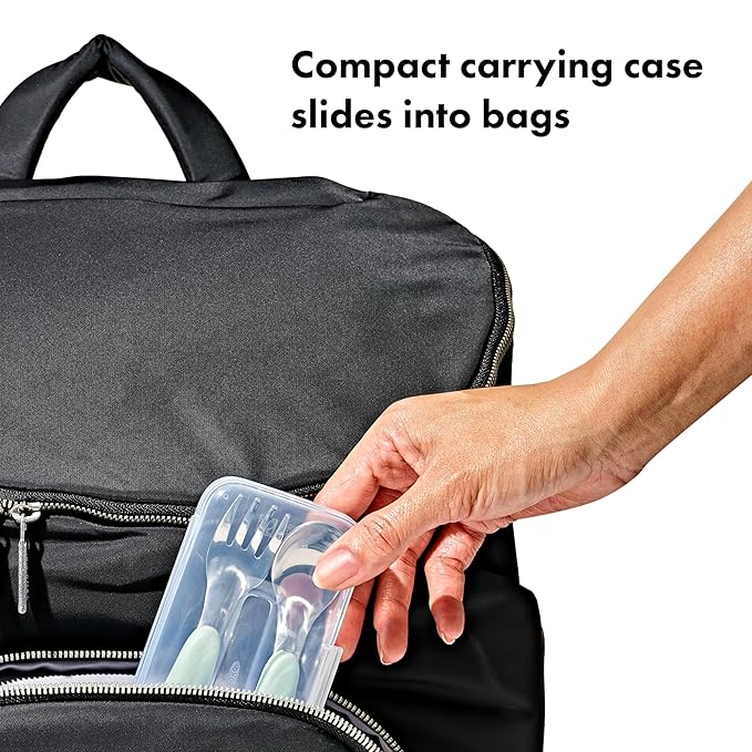 OXO Tot On-The-Go Fork and Spoon Set - Opal