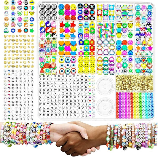 ARTDOT 1642 Pieces Clay Beads for Friendship Bracelets Making Kit, 24 Styles Jewelry Making Supplies Cute Beads Charms with Elastic String and Organizer Gifts for Teens Girls Ages 6 7 8 9 10 11 12