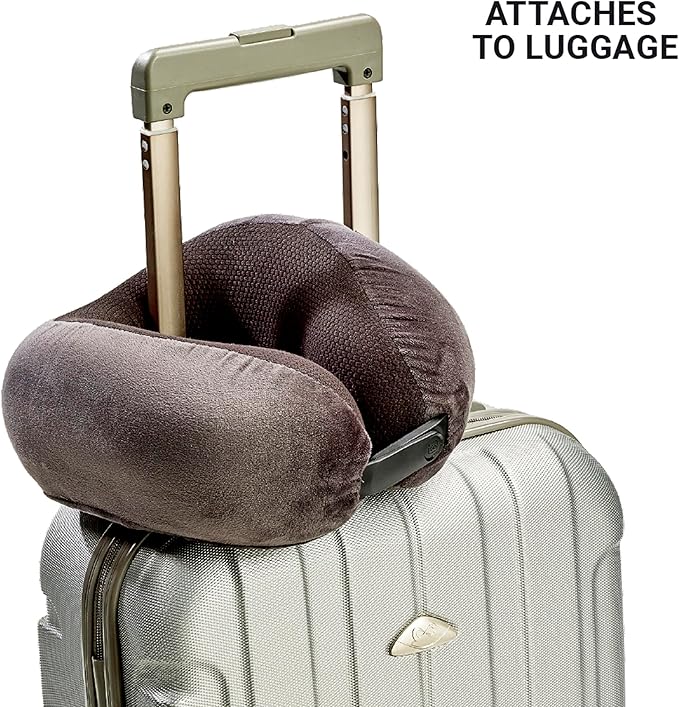 Ultimate 3.0 Travel Pillow, Deluxe Memory Foam Neck Pillow for Uninterrupted Rest, Ideal for Everyday Commute, Airplane, Car, and More, Travel Essentials, Made in USA, Dark Gray