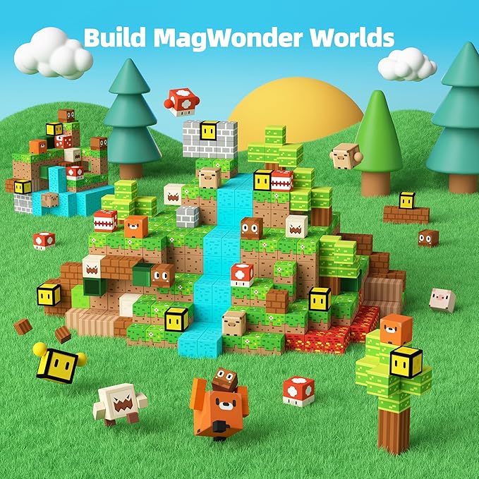 GobiDex Magnetic Blocks Kids Building Toys for Boys Girls 3+, Game-Based Build MagWonder with Magnet Construction Toys, Upgraded STEM Sensory Gift for Christmas Birthday