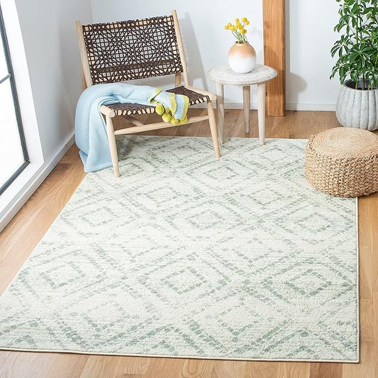 SAFAVIEH Adirondack Collection Accent Rug - 4' x 6', Ivory & Green, Modern Distressed Design, Non-Shedding & Easy Care, Ideal for High Traffic Areas in Entryway, Living Room, Bedroom (ADR131X)