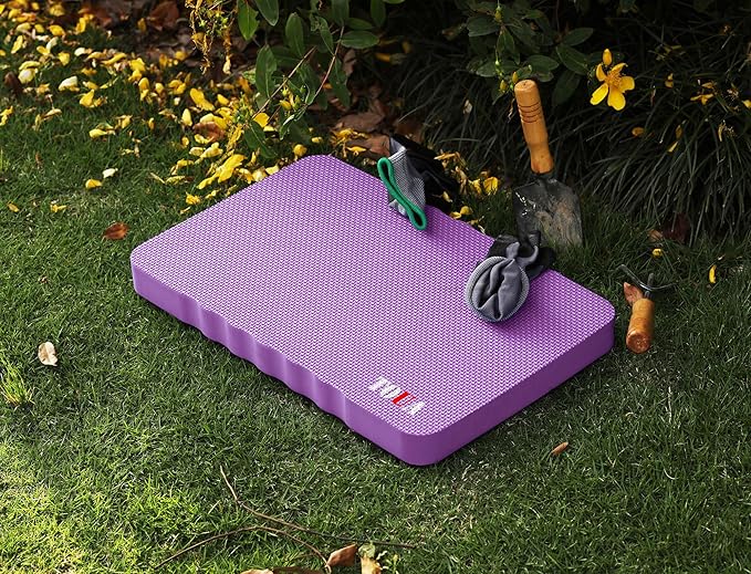 Kneeling Pad Thick Extra Large High Density Foam Comfort Kneeling Pad for Work Gardening Yoga Exercise Garden Knee Pad 2 Pack Purple