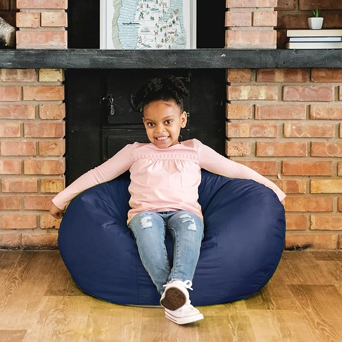 Big Joe Classic Bean Bag Chair, Navy Smartmax, Durable Polyester Nylon Blend, 2 feet Round