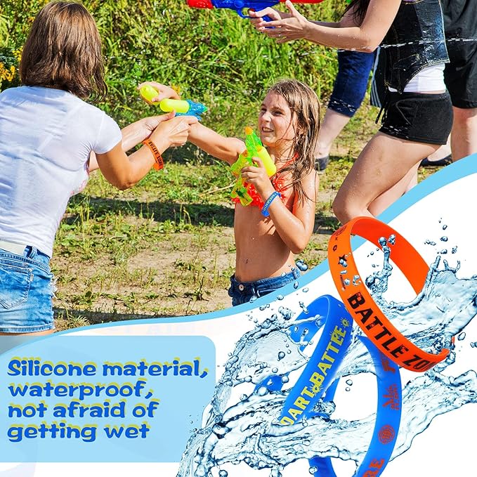 36 pcs Dart Battle Party Favor Dart Gun Themed Birthday Party Silicone Rubber Bracelet Wristbands Wars Gun Birthday Party Favor