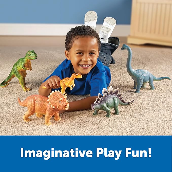 Learning Resources Jumbo Dinosaurs - Toddler Learning Toys, Dinosaurs Toys for Kids Ages 3+, Dinosaur Games