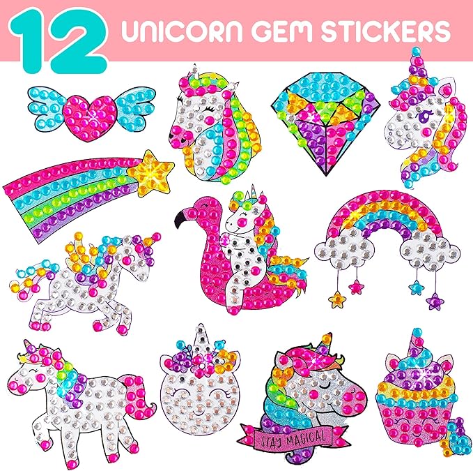 Blue Squid Diamond Art Kits for Kids – Fun & Easy DIY 5D Gem Art Gift Set for Keychains, Stickers, Sun Catchers - Diamond Painting Arts & Crafts Kit for Kids, Girls, Boys Ages 6 7 8 9 10 11 12