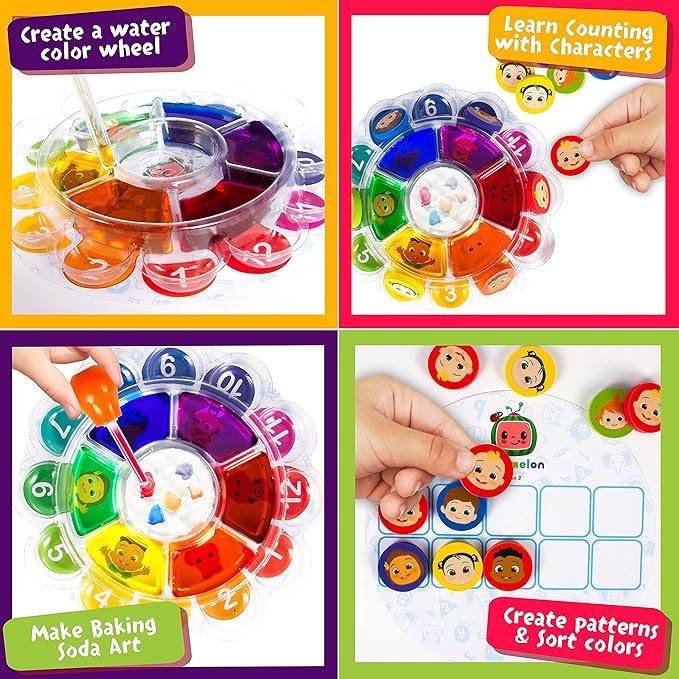 Cocomelon Color Science Kit - 5 Kids Science Experiments of Mixing, Sorting and Counting - Color Chemistry Lab Set for Kids - Educational Learning STEM Science Kits