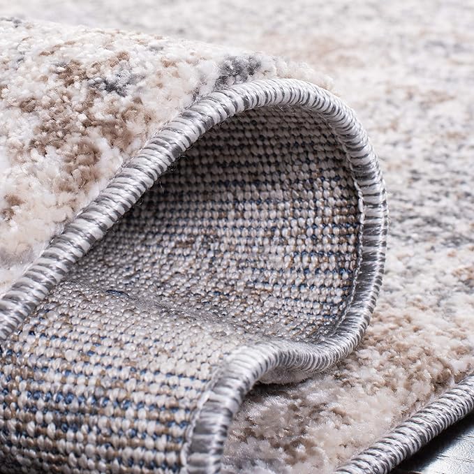 SAFAVIEH Aston Collection Runner Rug - 2' x 7', Light Grey & Grey, Modern Abstract Design, Non-Shedding & Easy Care, Ideal for High Traffic Areas in Living Room, Bedroom (ASN710F)