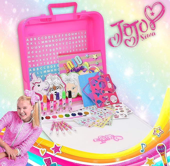JoJo Siwa Coloring and Activity Art Tub, Includes Markers, Stickers, Mess Free Crafts Color Kit in Art Tub, for Toddlers, Boys and Kids