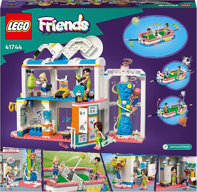 LEGO Friends Sports Center with Football, Basketball, Tennis and Climbing Wall, 4 Mini Dolls, Gifts and Toys by Heartlake City 41744