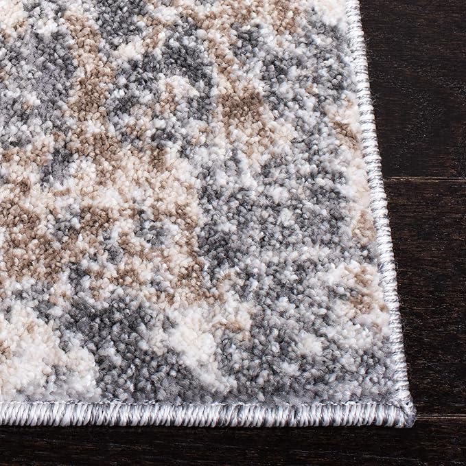 SAFAVIEH Aston Collection Runner Rug - 2' x 7', Light Grey & Grey, Modern Abstract Design, Non-Shedding & Easy Care, Ideal for High Traffic Areas in Living Room, Bedroom (ASN710F)
