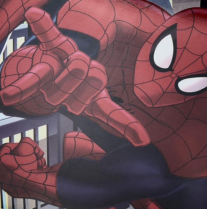 Idea Nuova Marvel Spiderman 3 Piece Children's Activity Square Table and Chair Set, Ages 3+ (NN201039)