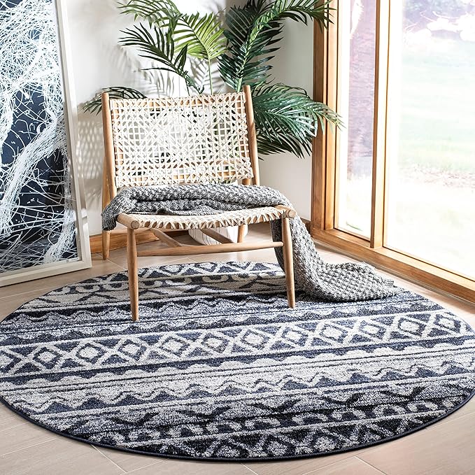 SAFAVIEH Adirondack Collection X-Large Area Rug - 12' x 18', Ivory & Charcoal, Moroccan Boho Distressed Design, Non-Shedding & Easy Care, Ideal for High Traffic Areas in Living Room, Bedroom (ADR119N)