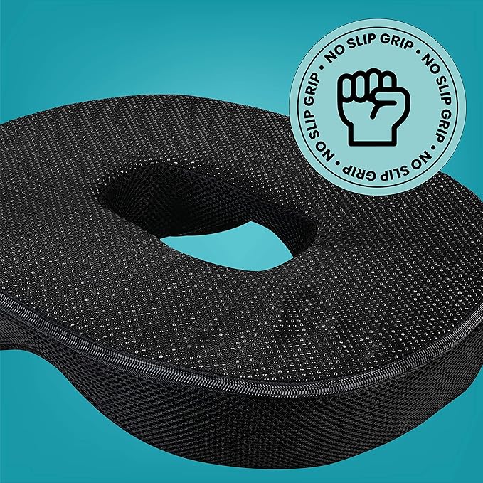 Gel Donut Pillow| Lifting Cushion | Donut Cushion for Tailbone Hemorrhoid Cushion Coccyx Sciatica Pregnancy Cushion, Black