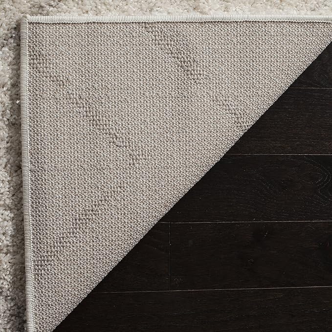 SAFAVIEH Arizona Shag Collection 2'3" x 16' Ivory/Beige ASG743A Moroccan Diamond Non-Shedding 1.6-inch Thick Living Room Dining Entryway Foyer Hallway Runner Rug