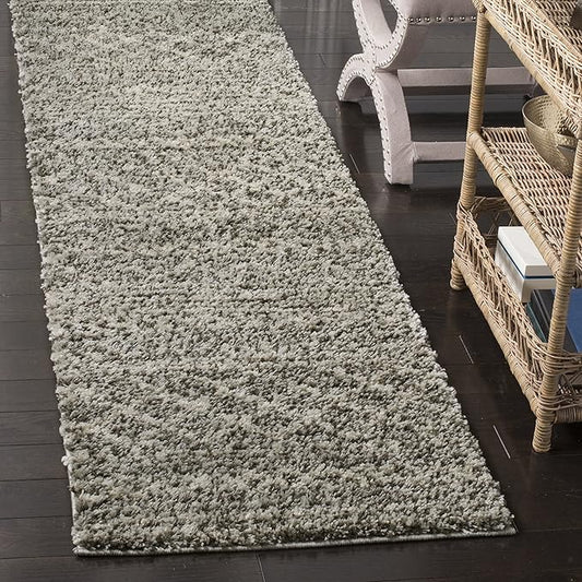 SAFAVIEH Arizona Shag Collection Runner Rug - 2'3" x 6', Brown & Ivory, Moroccan Design, Non-Shedding & Easy Care, 1.6-inch Thick Ideal for High Traffic Areas in Living Room, Bedroom (ASG741B)